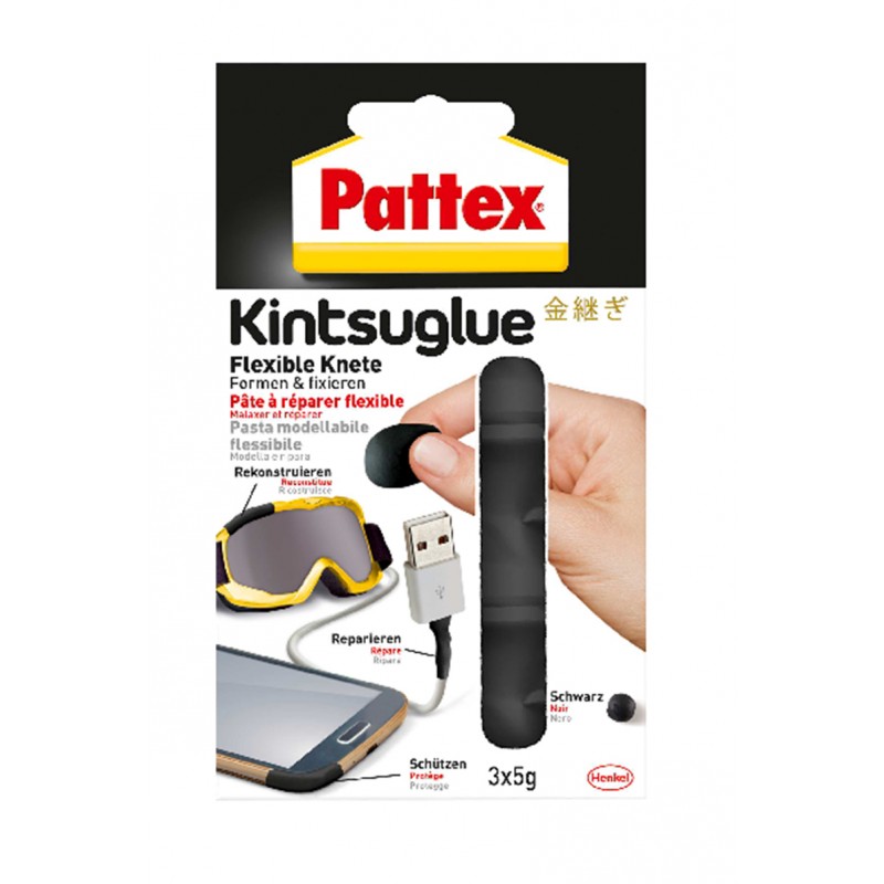 Pattex Kintsuglue Flexible Knete Schwarz 3x5g 50446